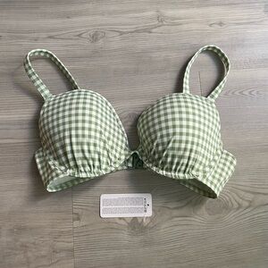 Green Gingham Freya Bikini Top